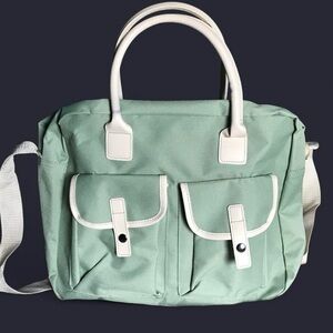 Mint and cream duffel handbag NEW